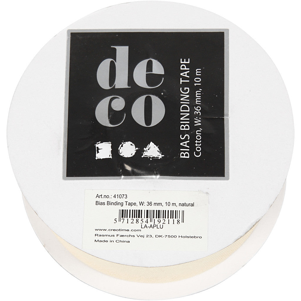 Schrägband, B 36 mm, Natur, 10 m/ 1 Rolle [HOB-41073]