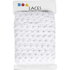 Häkelborte , B 19 mm, Weiß, 10 m/ 1 Rolle [HOB-41091]