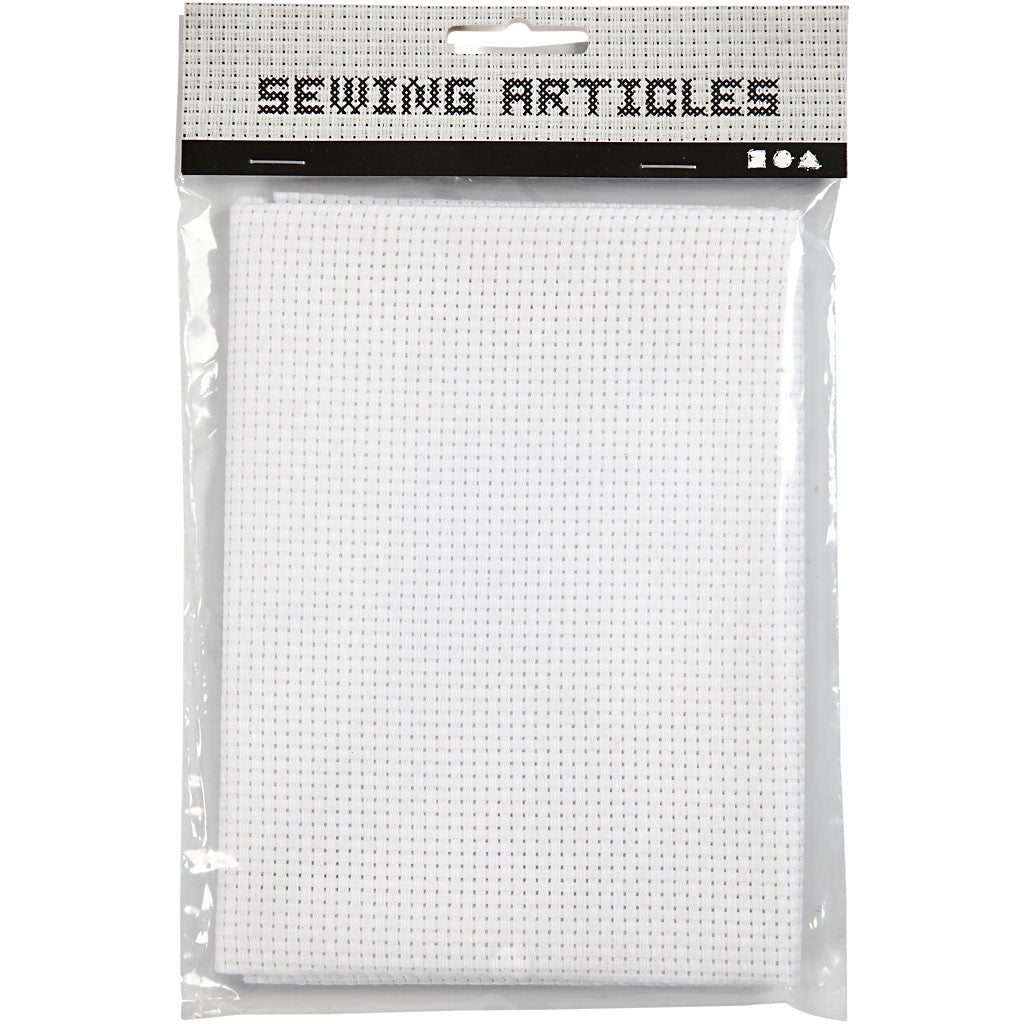 Aida-Stoff, Größe 50x50 cm, 35 Kästchen pro 10 cm, Weiß, 1 Stk [HOB-412622]