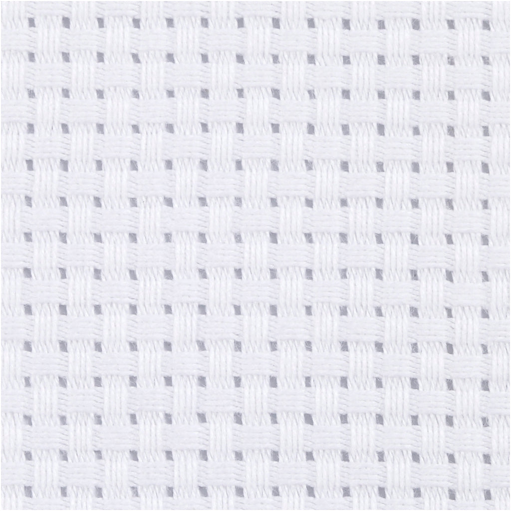 Aida Fabric, W: 150 cm, 35 squares per 10cm , white, 3 m/ 1 pc
