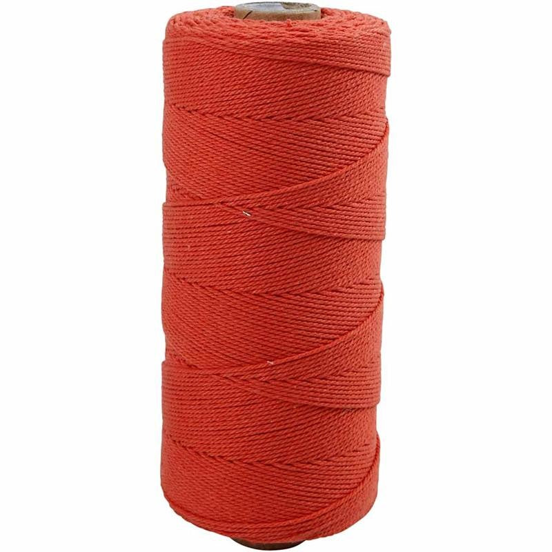 Macramé-Kordel, L 315 M, Dicke 1 mm, Dünne Qualität 12/12, Orange, 220 g/ 1 Knäuel [HOB-41504]
