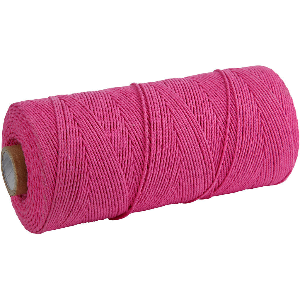 Macramé-Kordel, L 315 M, Dicke 1 mm, Dünne Qualität 12/12, Pink, 220 g/ 1 Knäuel [HOB-41508]