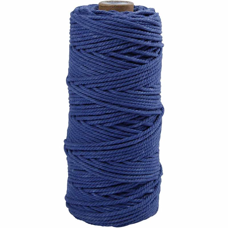 Macramé-Kordel, L 315 M, Dicke 1 mm, Dünne Qualität 12/12, Blau, 220 g/ 1 Knäuel [HOB-41512]