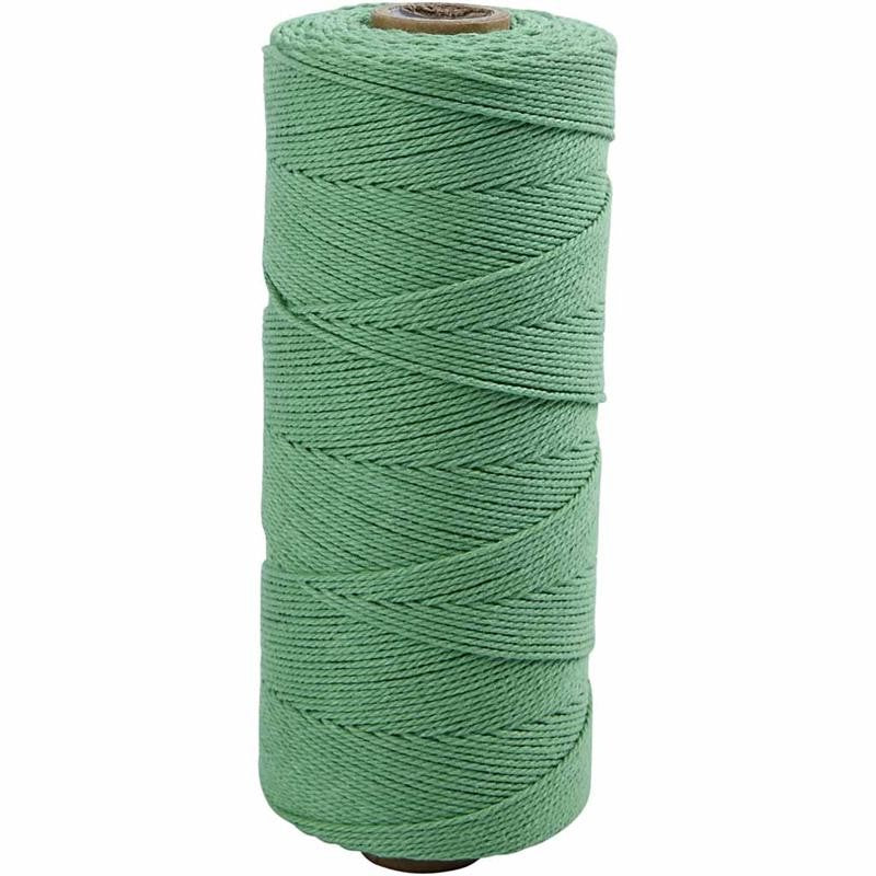 Macramé-Kordel, L 315 M, Dicke 1 mm, Dünne Qualität 12/12, Hellgrün, 220 g/ 1 Knäuel [HOB-41514]