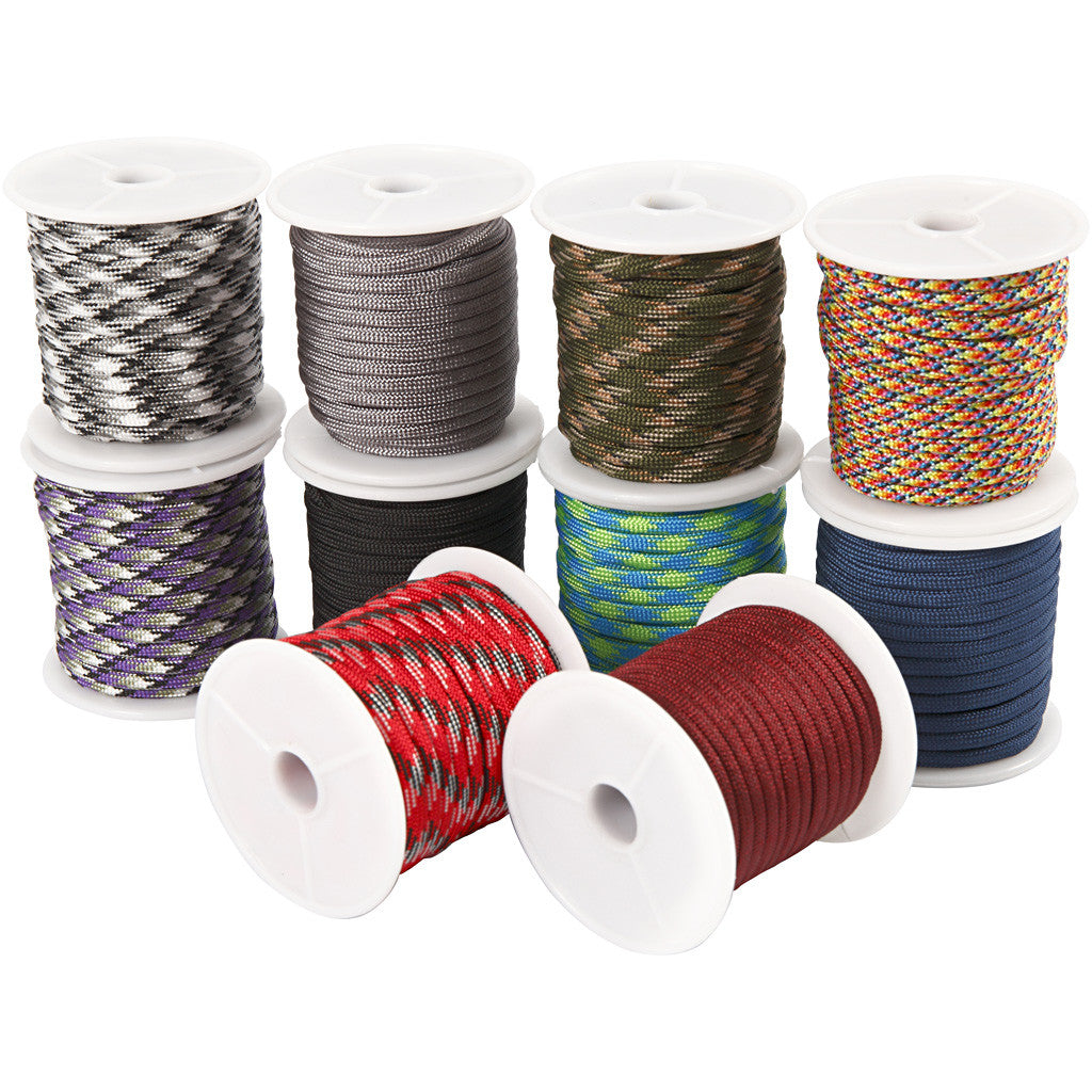 Nylon-Kordel, B 5 mm, Sortierte Farben, 10x10 m/ 1 Pck [HOB-41652]