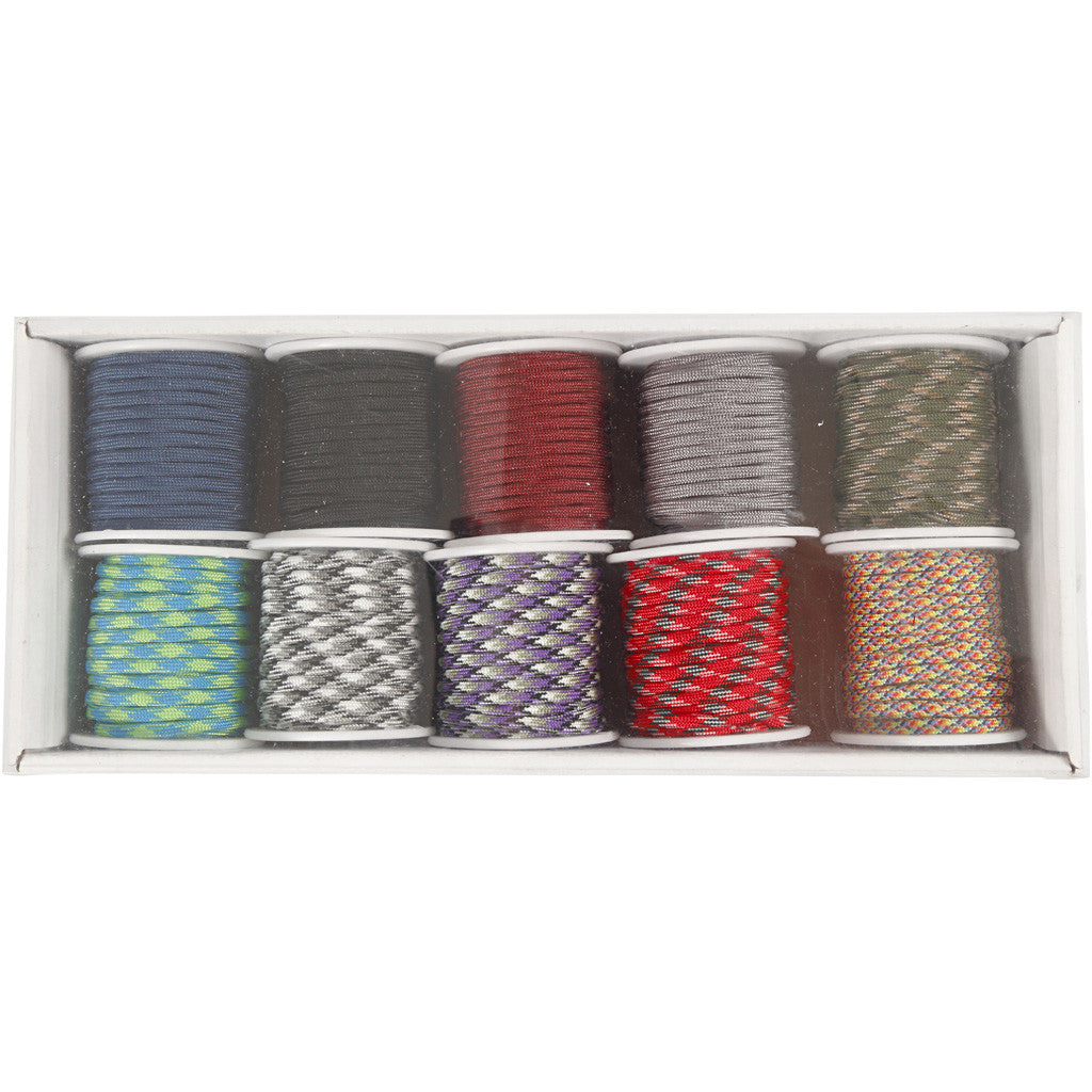Nylon-Kordel, B 5 mm, Sortierte Farben, 10x10 m/ 1 Pck [HOB-41652]