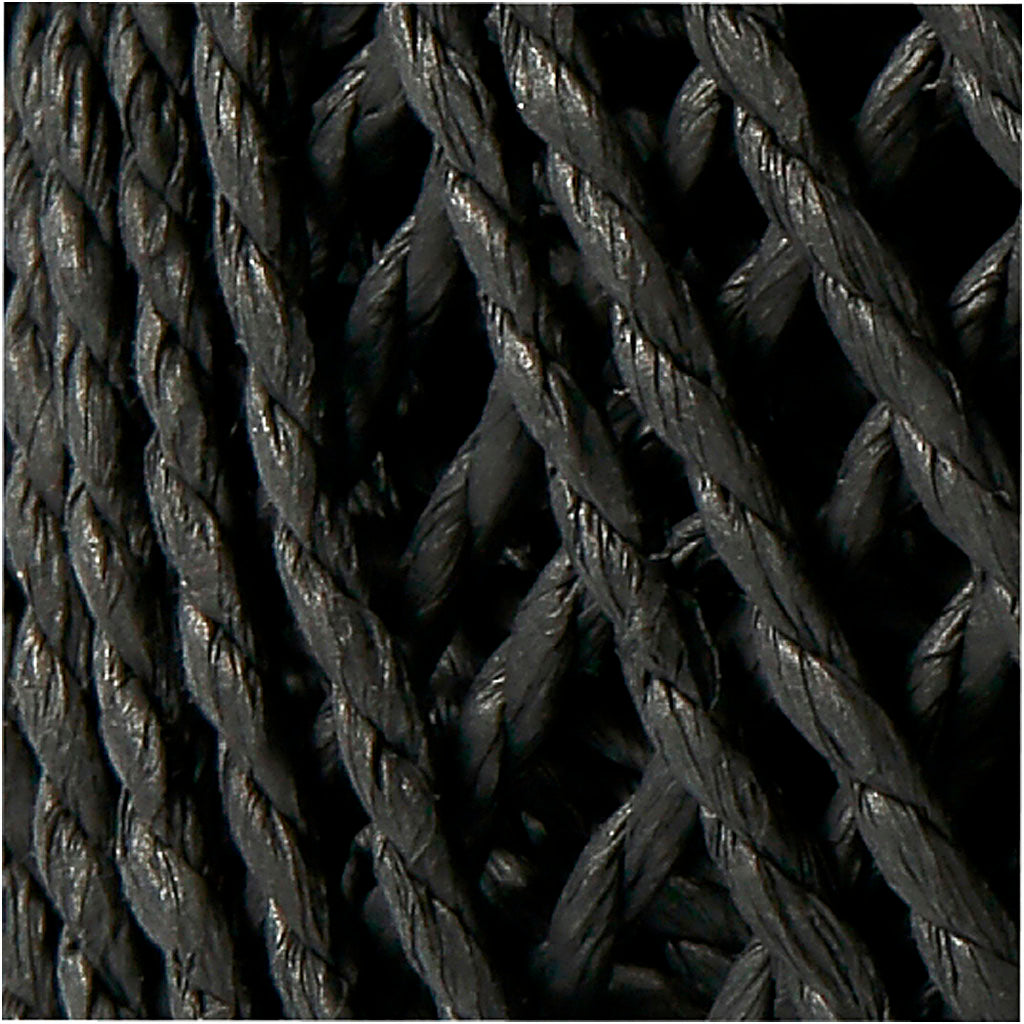 Papiergarn, Dicke 2,5-3 mm, Schwarz, 150 g, 40 m/ 1 Knäuel [HOB-41725]