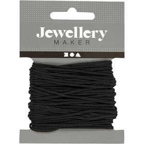 Macramé-Kordel, Dicke 2 mm, Schwarz, 8 m/ 1 Rolle [HOB-41755]