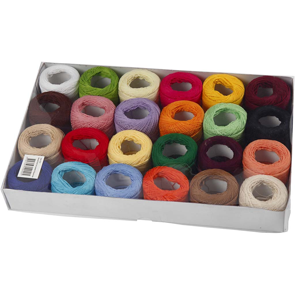 Baumwolle, Mercerisiert, Sortierte Farben, 24x20 g/ 1 Pck [HOB-42125]