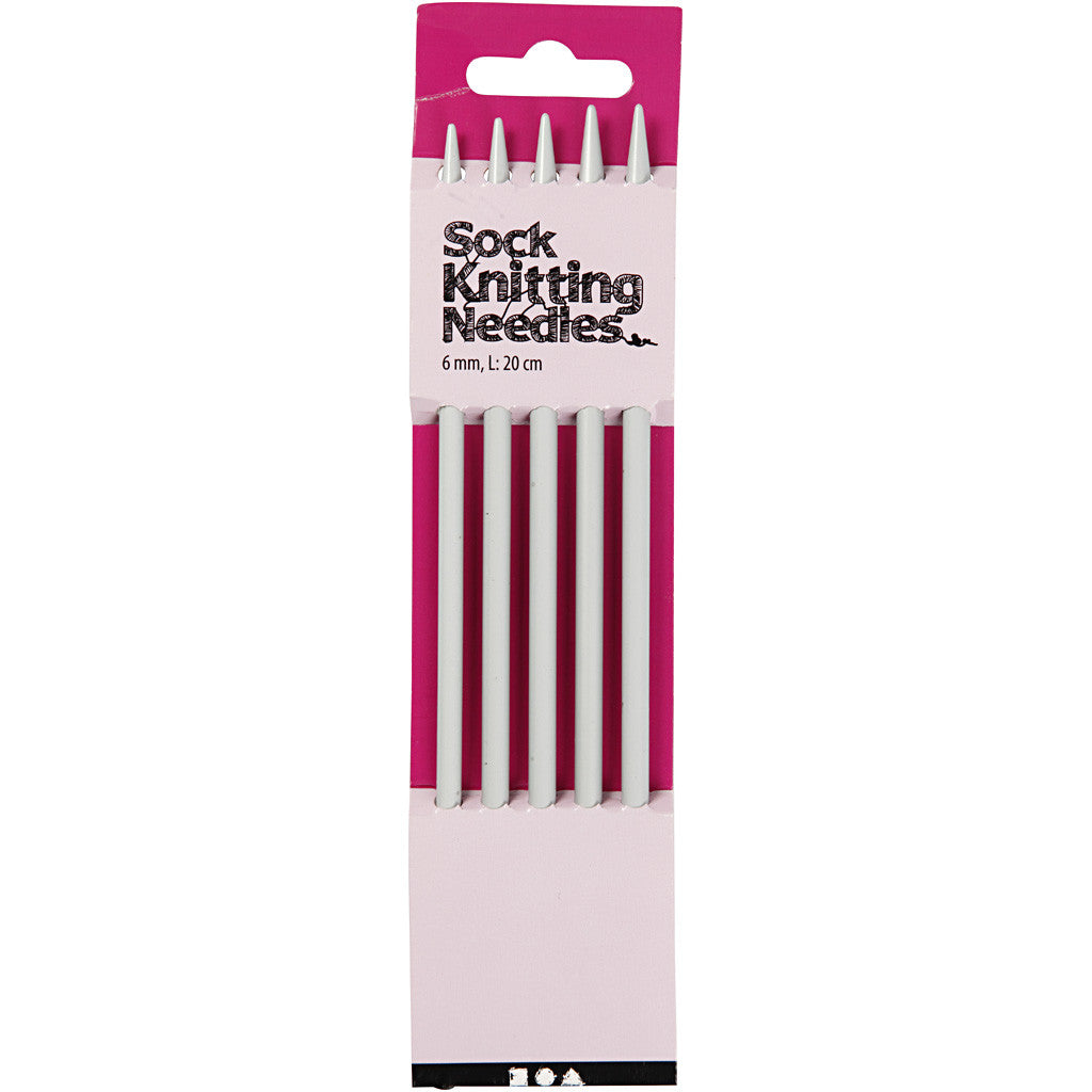 Strumpfstricknadeln, L 20 cm, Größe 6 mm, 1 Set [HOB-42263]