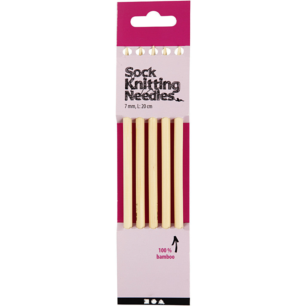 Stricknadeln, L 20 cm, Größe 7 mm, 1 Set [HOB-42264]