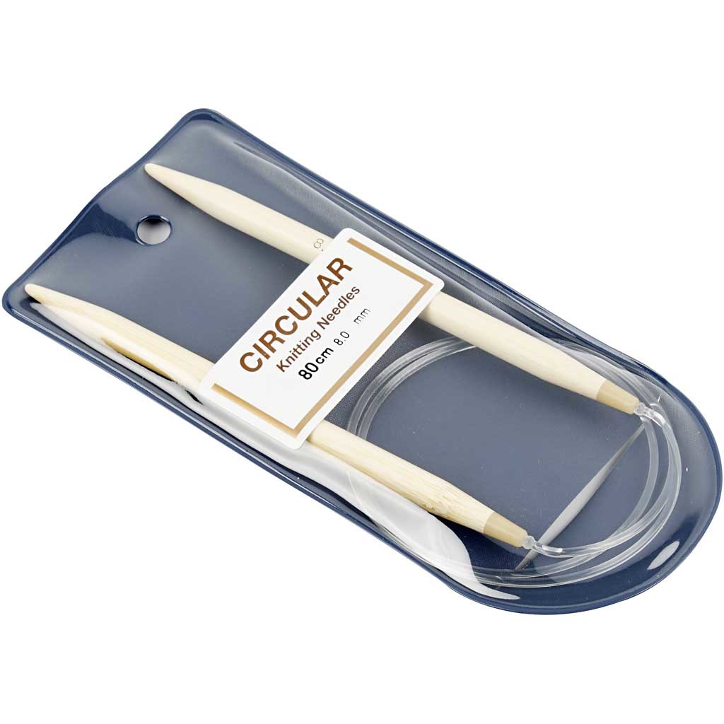 Rundstricknadel, L 80 cm, Größe 8 mm, 1 Stk [HOB-42278]