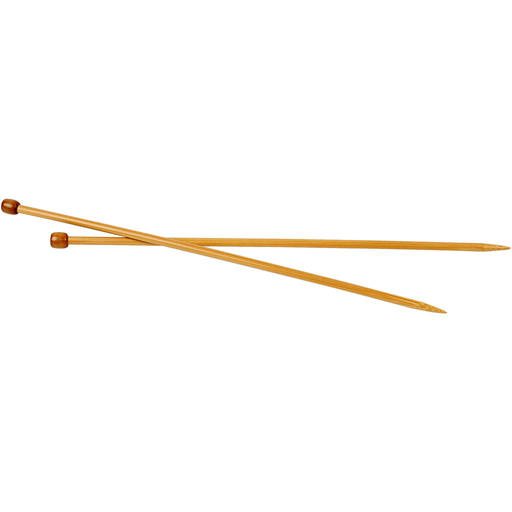 Knitting Needles, L: 35 cm, size 6,5 mm, 1 pair