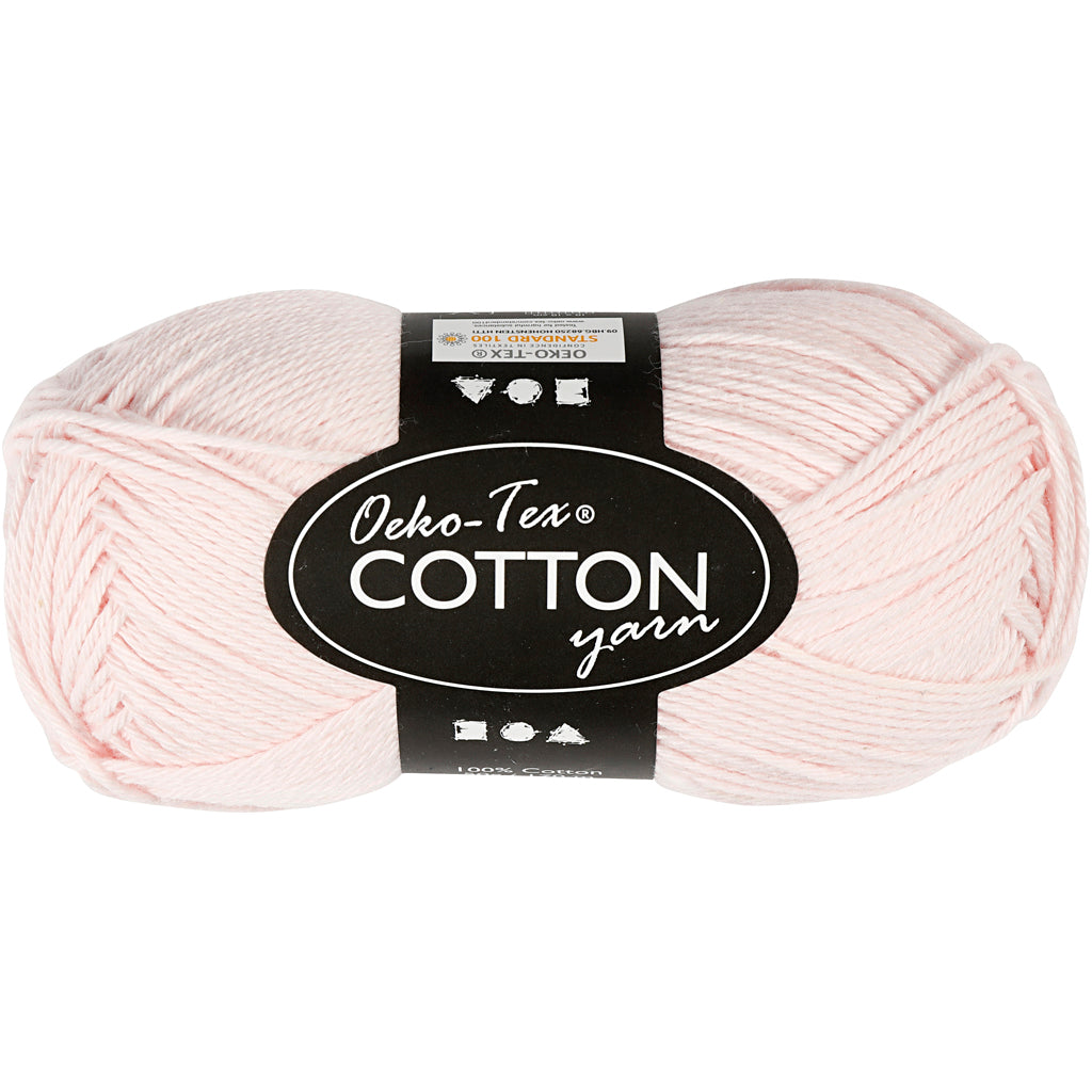 Cotton Yarn, no. 8/4, L: 170 M, needle 3-3,5, dusty rose, 50 g/ 1 ball