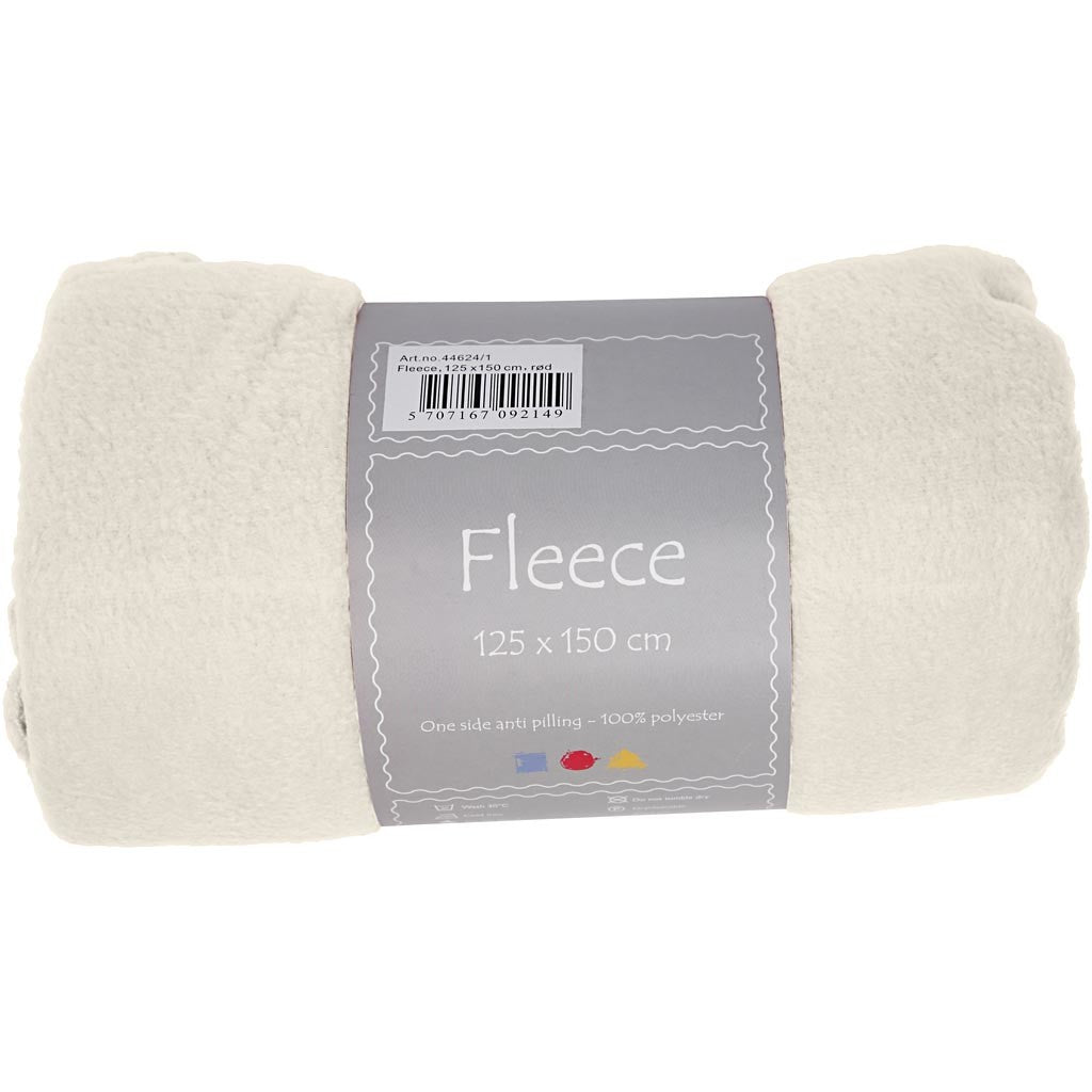 Fleece, L 125 cm, B 150 cm, 200 g, Naturweiß, 1 Stk [HOB-44620]