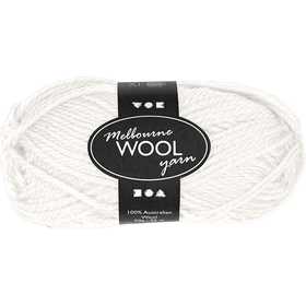 Melbourne Wool Yarn, L 92 M, Naturweiß, 50 g/ 1 Knäuel [HOB-44710]