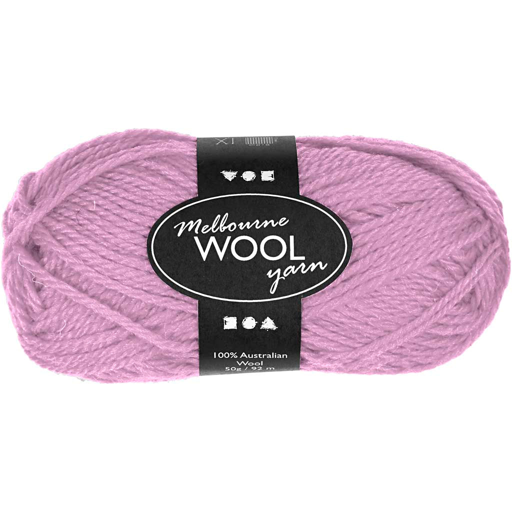 Melbourne Wool Yarn, L: 92 M, rose, 50 g/ 1 ball
