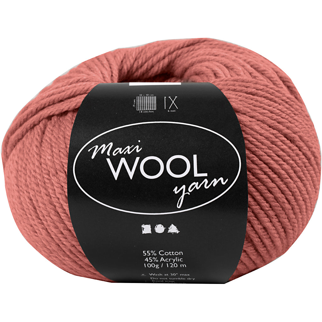 Wool Yarn, L: 125 M, dark rose, 100 g/ 1 ball