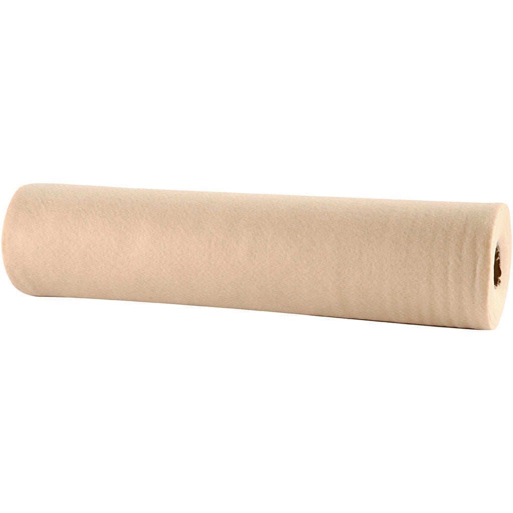 Bastelfilz, B 45 cm, Dicke 1,5-2 mm, 180-200 g, Hellbeige, 5 m/ 1 Rolle [HOB-45013]