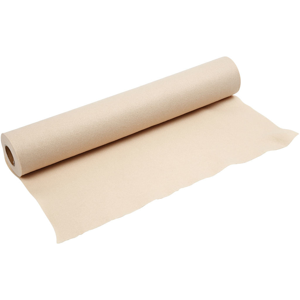 Bastelfilz, B 45 cm, Dicke 1,5-2 mm, 180-200 g, Hellbeige, 5 m/ 1 Rolle [HOB-45013]