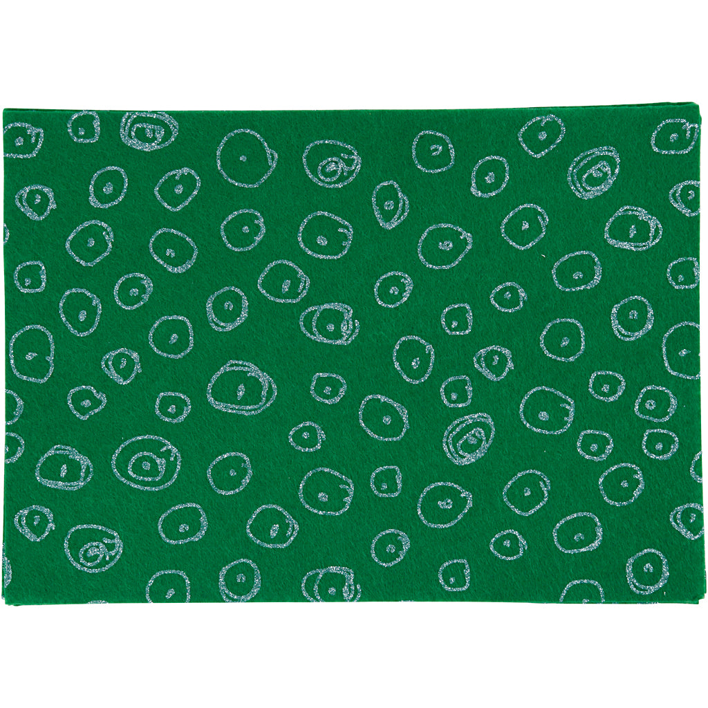Craft Felt, A4, sheet 210x297 mm, thickness 1,5-2 mm, green, 10 sheet
