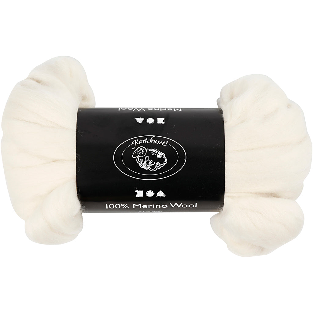 Merino Wool, thickness 21 my, off-white, 100 g