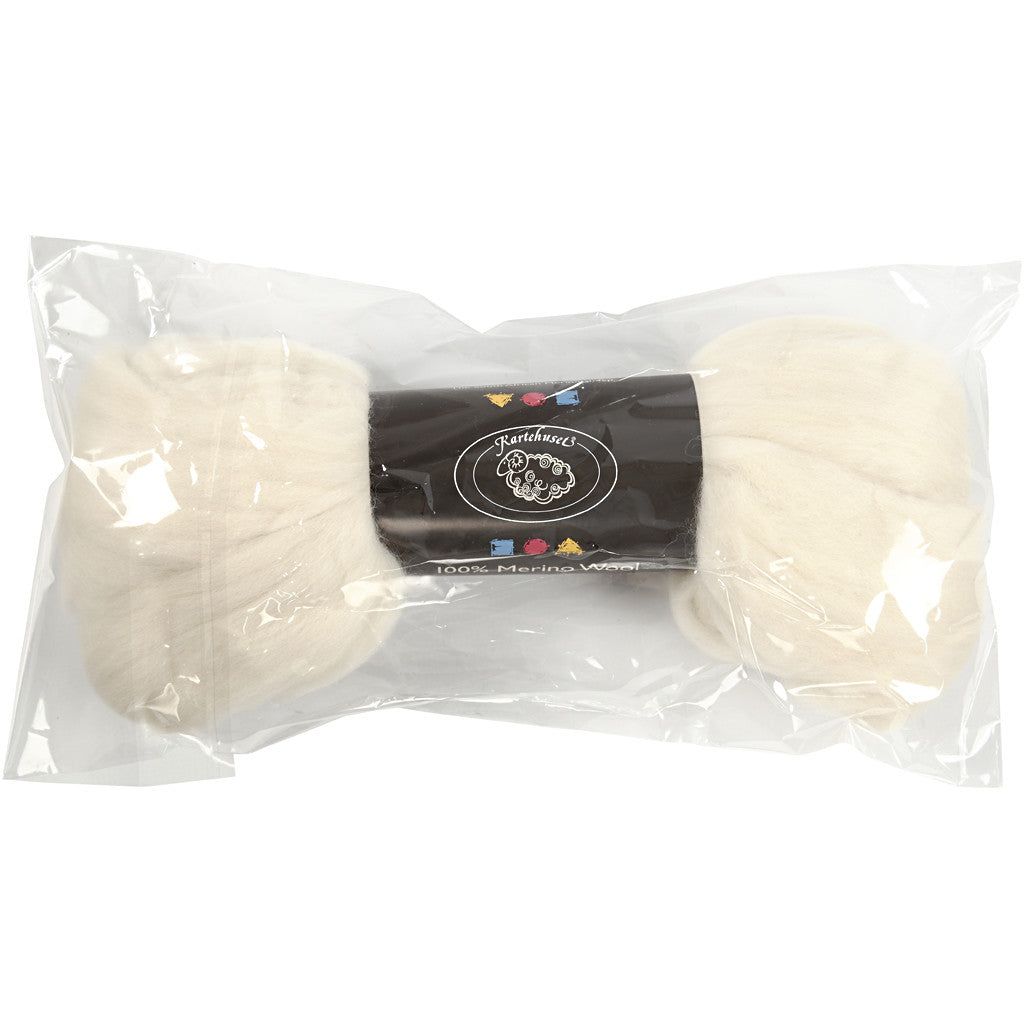 Merinowolle, Dicke 21 my, Naturweiß, 100 g/ 1 Pck [HOB-46010]