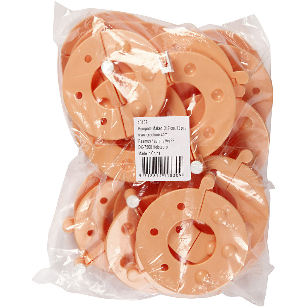 Pompon-Schablone, D 7 cm, 12 Stk/ 1 Pck [HOB-46137]