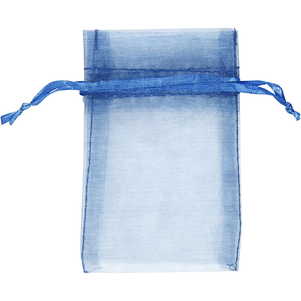 Organza-Beutel, Größe 7x10 cm, Blau, 10 Stk/ 1 Pck [HOB-4743904]