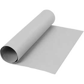 Kunstlederpapier, B 50 cm, Einfarbig, 350 g, Grau, 1 m/ 1 Rolle [HOB-498942]