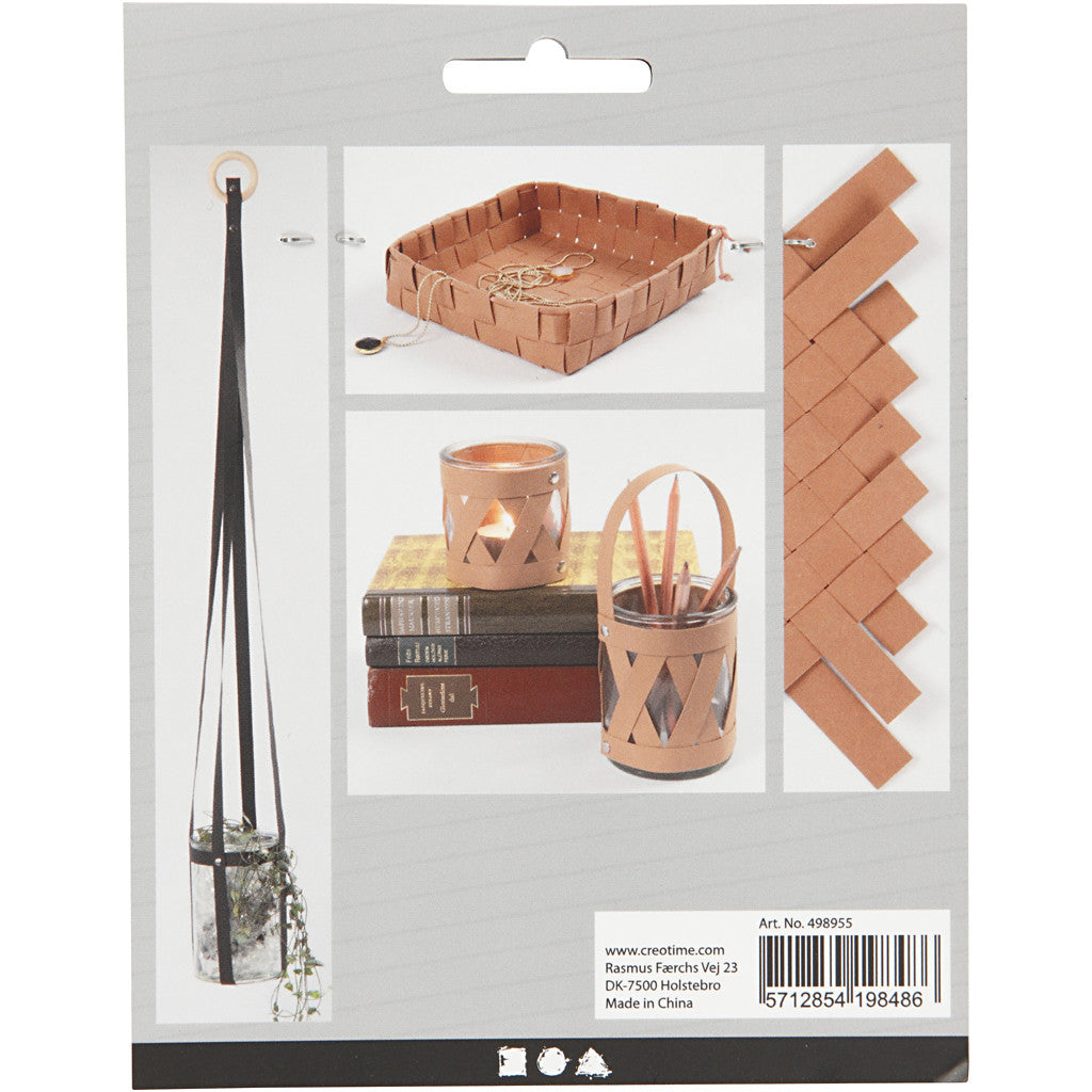 Lederpapierstreifen / Flechtstreifen, B 15 mm, Dicke 0,55 mm, Hellbraun, 9.50 m/ 1 Rolle [HOB-498955]