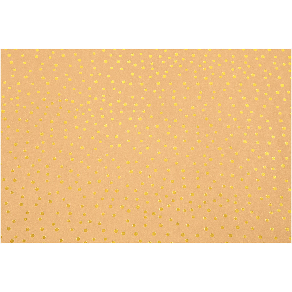 Kunstlederpapier, B 50 cm, Einfarbig,Foliedetails, 350 g, Hellbraun, Gold, 1 m/ 1 Rolle [HOB-498958]