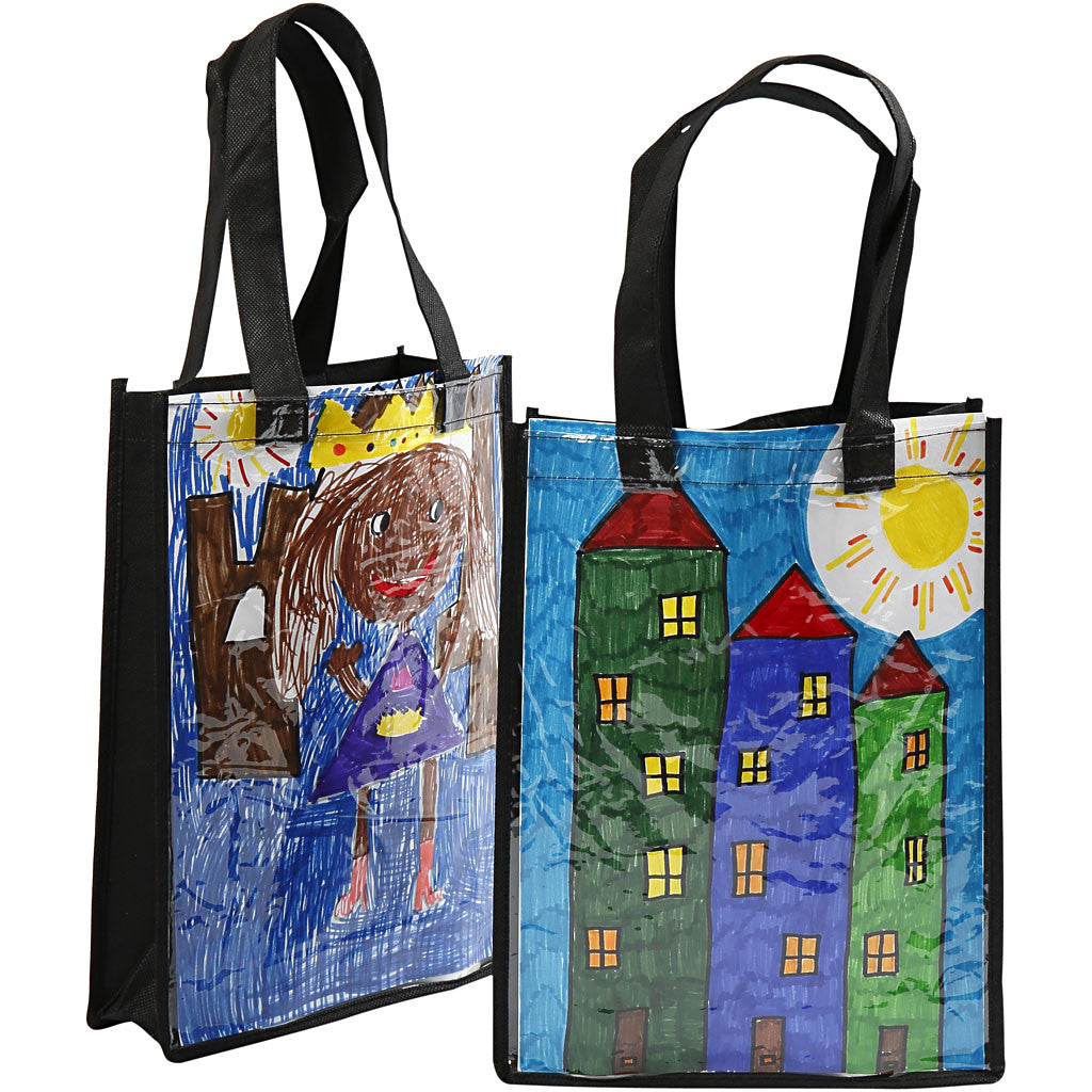 Tasche mit Front aus Kunststoff, Größe 30x23x7 cm, Schwarz, 1 Stk [HOB-499310]