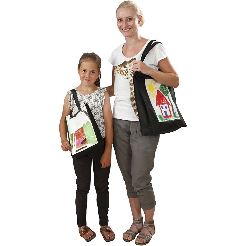 Tasche mit Front aus Kunststoff, Größe 42x34x12 cm, Schwarz, 1 Stk [HOB-49982]