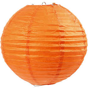 Reispapier-Lampe/-Lampion, D 20 cm, Orange, 1 Stk [HOB-50003]