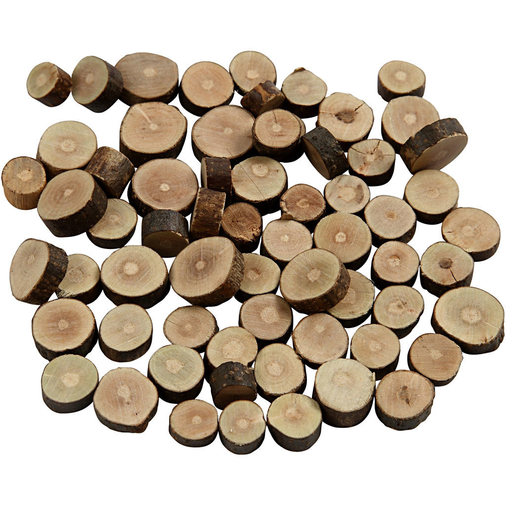 Holzscheiben-Mix, D 10-15 mm, Dicke 5 mm, 230 g/ 1 Pck [HOB-502150]