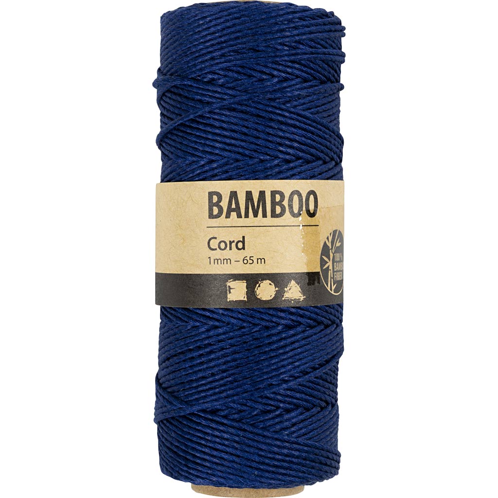 Bambusschnur, Dicke 1 mm, Blau, 65 m/ 1 Rolle [HOB-503484]