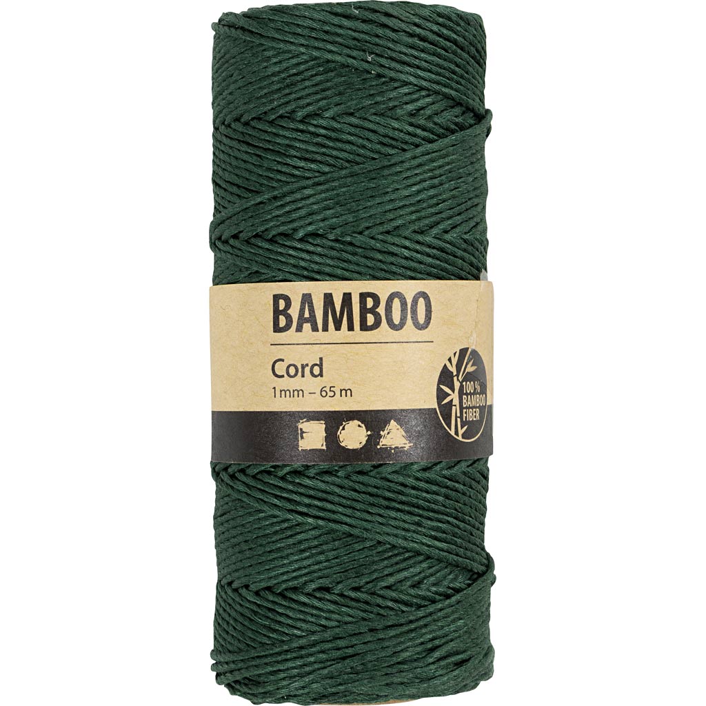 Bambusschnur, Dicke 1 mm, Grün, 65 m/ 1 Rolle [HOB-503486]