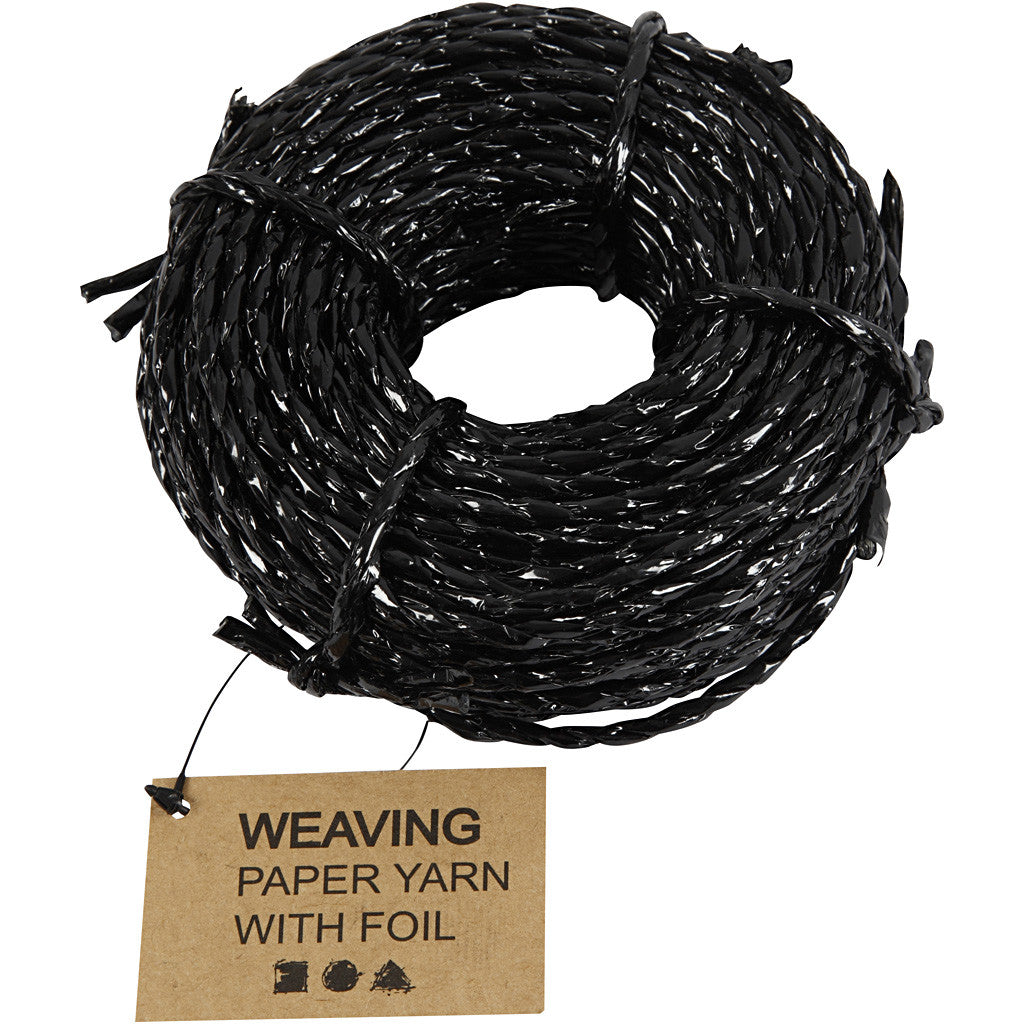 Papierkordel, Dicke 3,5-4 mm, ca. 25 m, Schwarz, 25 m/ 1 Rolle [HOB-50399]