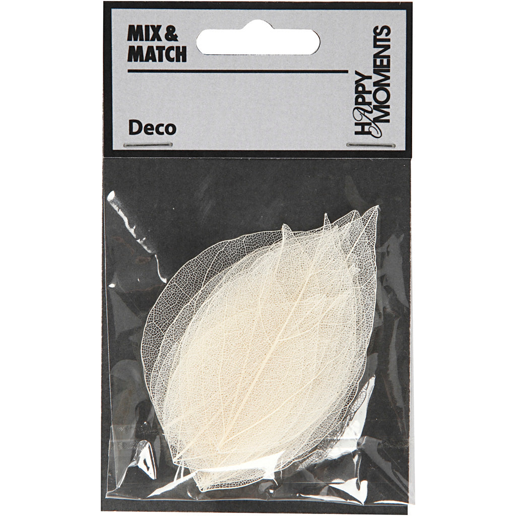 Laubblätter, L 6-8 cm, Weiß, 20 Stk/ 1 Pck [HOB-504491]