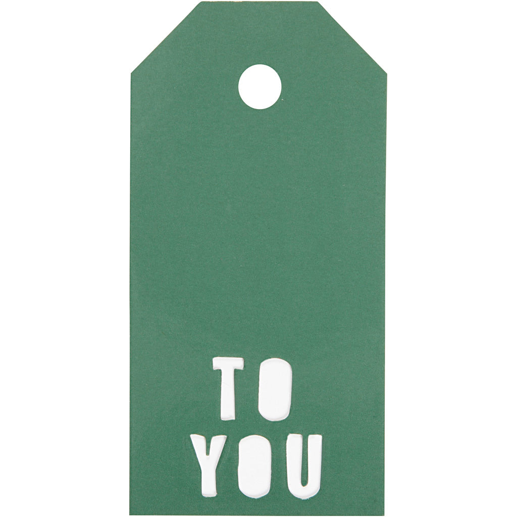 Manila Tags, TO YOU, size 5x10 cm, 300 g, green, 15 pc