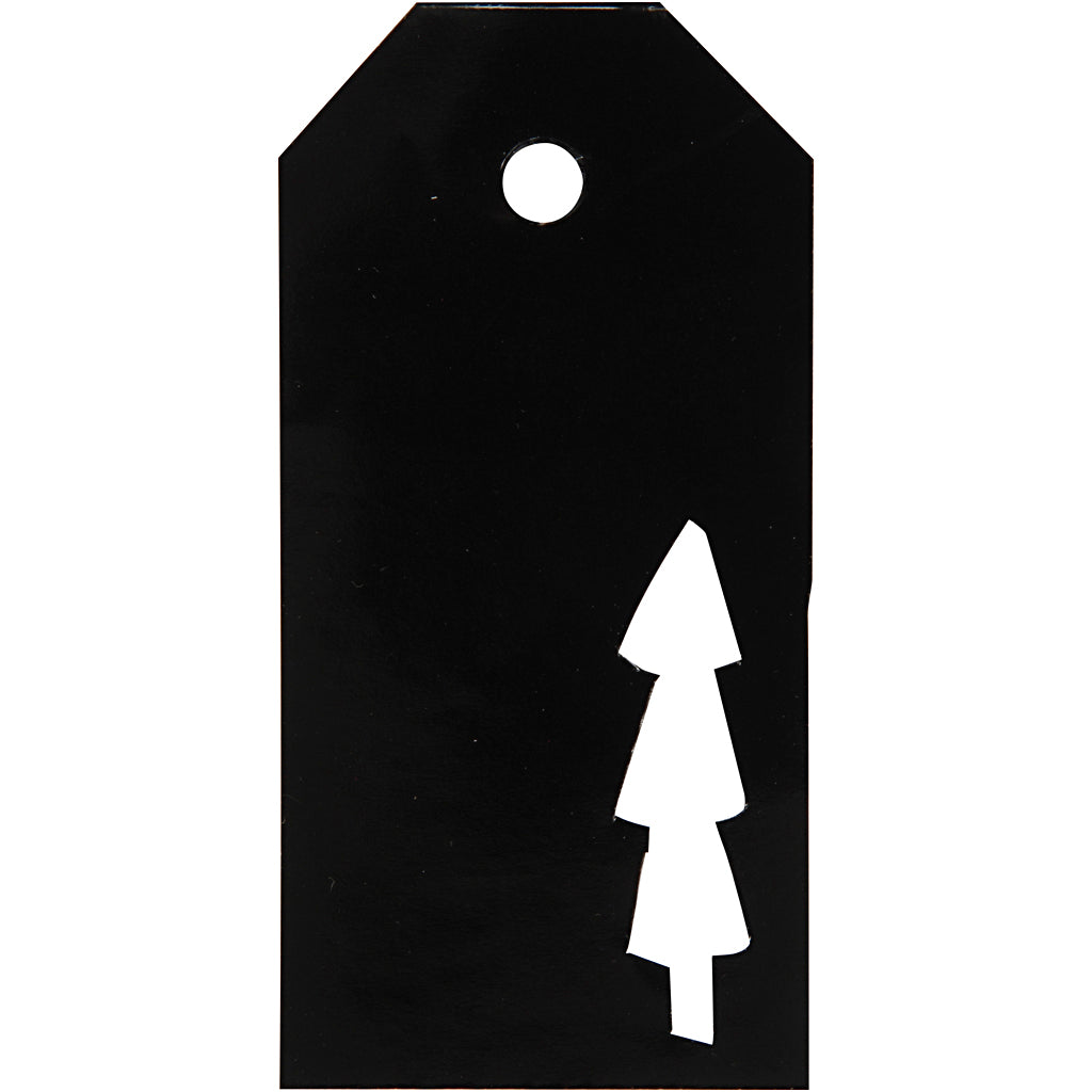 Manila Tags, size 5x10 cm, 300 g, black, 15 pc