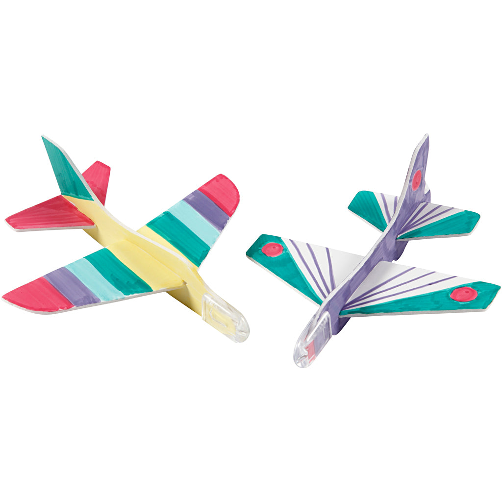 Flugzeug-Sortiment, L 11,5-12,5 cm, B 11-12 cm, Weiß, 3 Stk/ 1 Pck [HOB-51233]