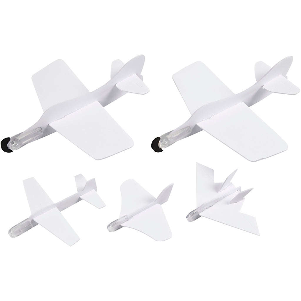 Flugzeug-Sortiment, L 11,5-19 cm, B 11-17,5 cm, Weiß, 50 Stk/ 1 Pck [HOB-51234]