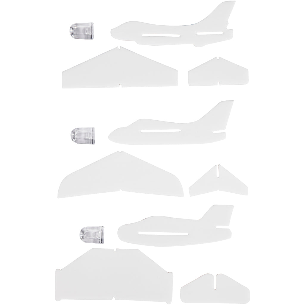 Flugzeug-Sortiment, L 11,5-19 cm, B 11-17,5 cm, Weiß, 50 Stk/ 1 Pck [HOB-51234]