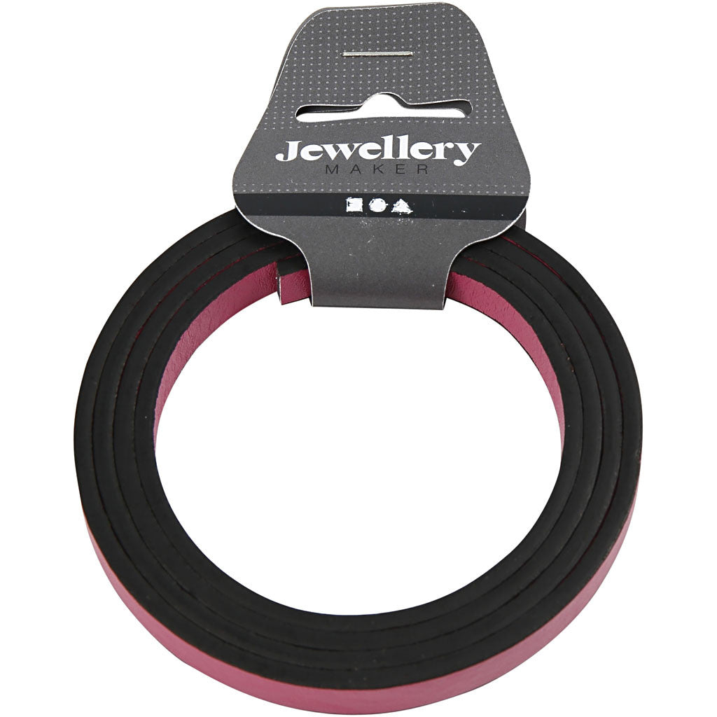 Lederband Imitat, B 10 mm, Dicke 3 mm, Pink, 1 m/ 1 Pck [HOB-51483]