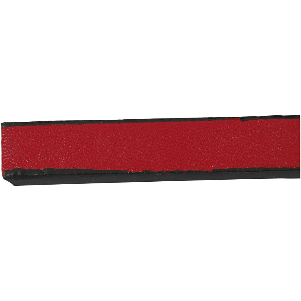 Lederband Imitat, B 10 mm, Dicke 3 mm, Rot, 1 m/ 1 Pck [HOB-51485]