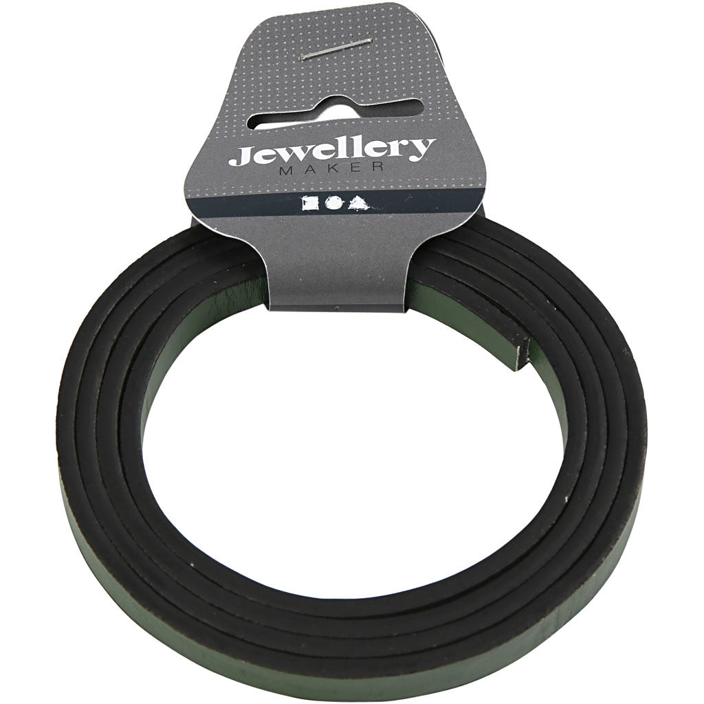 Lederband Imitat, B 10 mm, Dicke 3 mm, Grün, 1 m/ 1 Pck [HOB-51489]