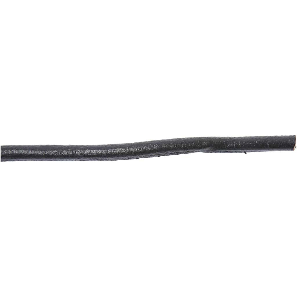 Lederband, Dicke 4 mm, Schwarz, 5 m/ 1 Rolle [HOB-51566]