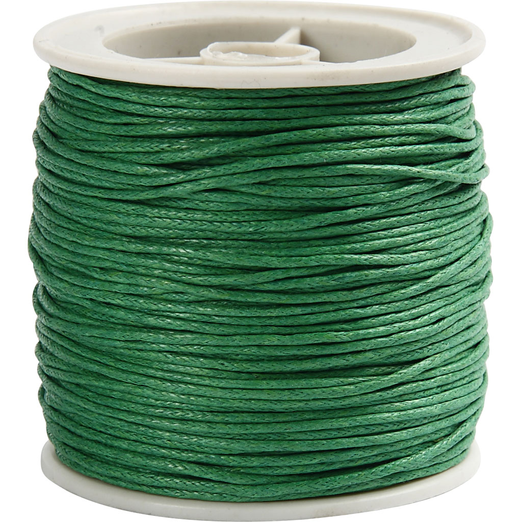 Cotton Cord, thickness 1 mm, green, 40 m/ 1 roll